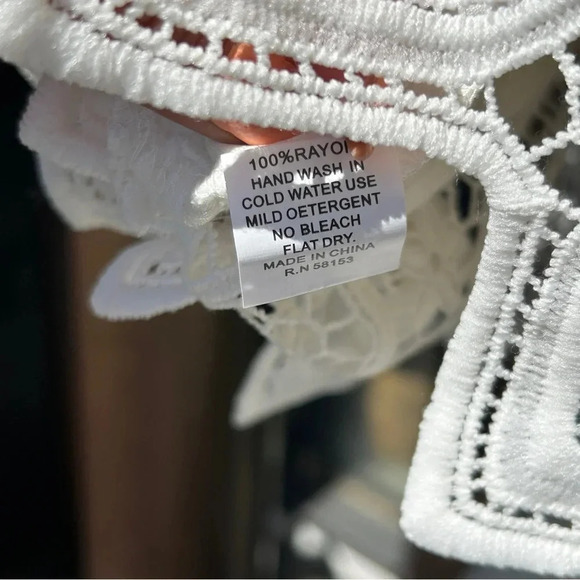 Anthropologie RAGA LA Bohemian Stevie Nicks Style White Flowy Cropped Blouse - Picture 9 of 13